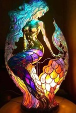 3D Animal Table Lamp Series Stained Glass Stained Night Light Retro Desk Lamps