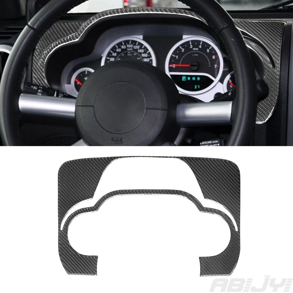 69Pcs For Jeep Wrangler 2007-10 Carbon Fiber Full Whole Interior Kit Cover Trim - Image 3 of 4