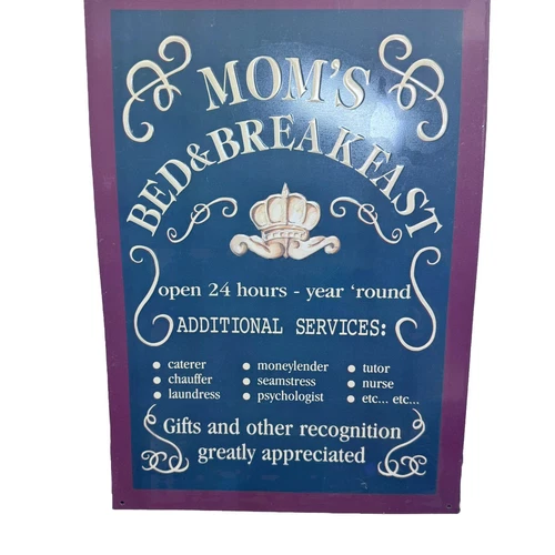 Retro Garage Tin Sign Mom's Bed and Breakfast Tin Sign 17”x12” Cottage Core