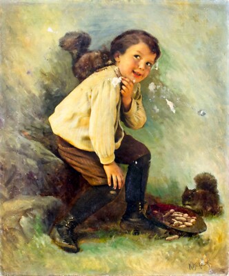 Karl Witkowski (NJ,Poland,1860-1910) oil painting antique 121985