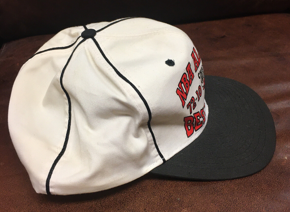 Vintage 90s Chicago Bulls NBA Best All Time Record 72-10 Snapback Hat Cap View 3