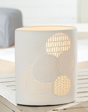 Gilde Lampe Kreise Ellipse Leuchte Tischleuchte Porzellan 20 cm (#246 S)