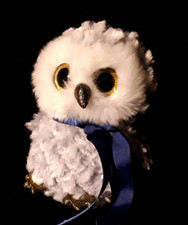 NEW TY Beanie Boos Owlette WHITE/Gray OWL Plush Animal Toy