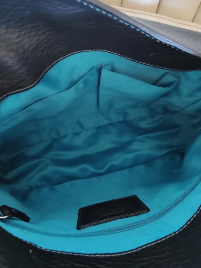 Borsa Coach vintage da donna in pelle nera con ciottoli Turnlock borsa Chelsea da donna