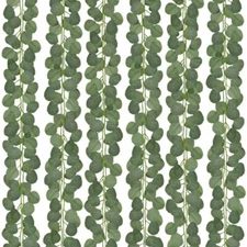 CQURE 12 Pack Eucalyptus Garland,Artificial Eucalyptus Leaves Tableery Green