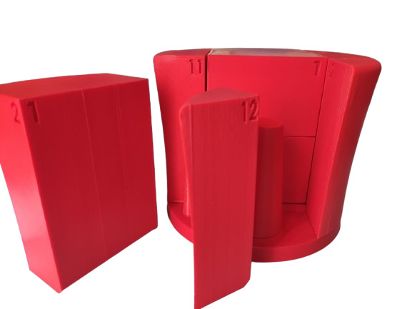 Horma de sombrero copa alta o chistera de longitud 59cm, en impresión 3D con ASA