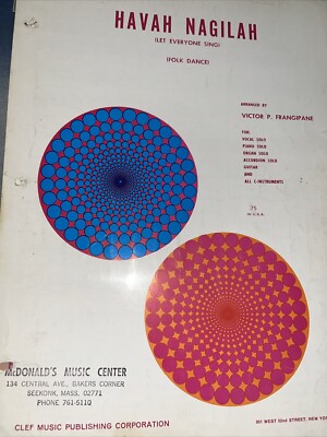 Havah Nagilah (Let Everyone Sing) by Victor Frangipane Folk Sheet Music 1961