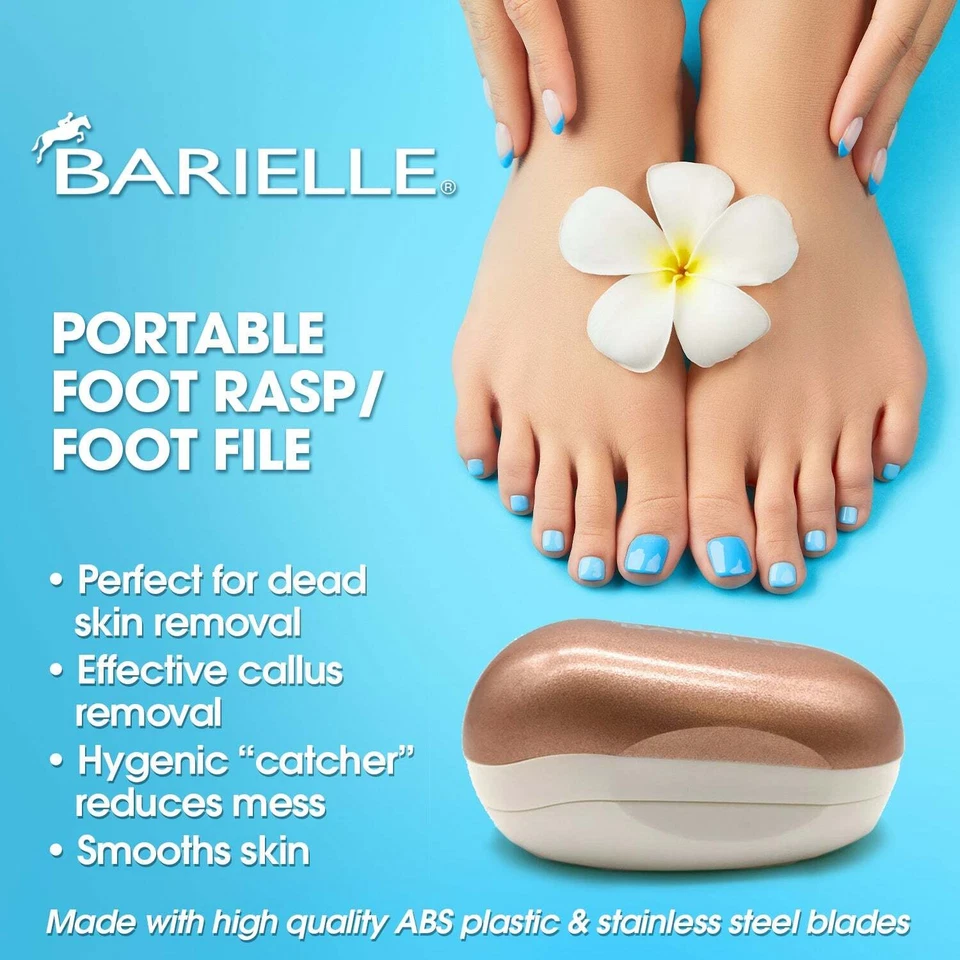 Barielle Portable Oval Gold & White Clamshell Foot File / Foot Rasp - Image 4 of 4