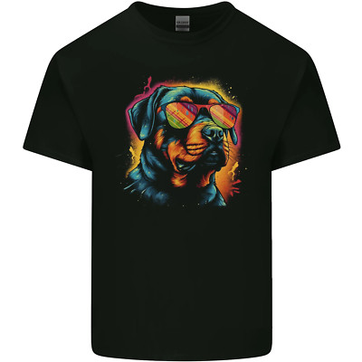 Retrowave Rottweiler Hund Kinder T-Shirt Kinder