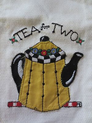 TOWEL KITCHEN VINTAGE 18 x 30 White Tea for Two At Home with Mary Engelbreit NEW