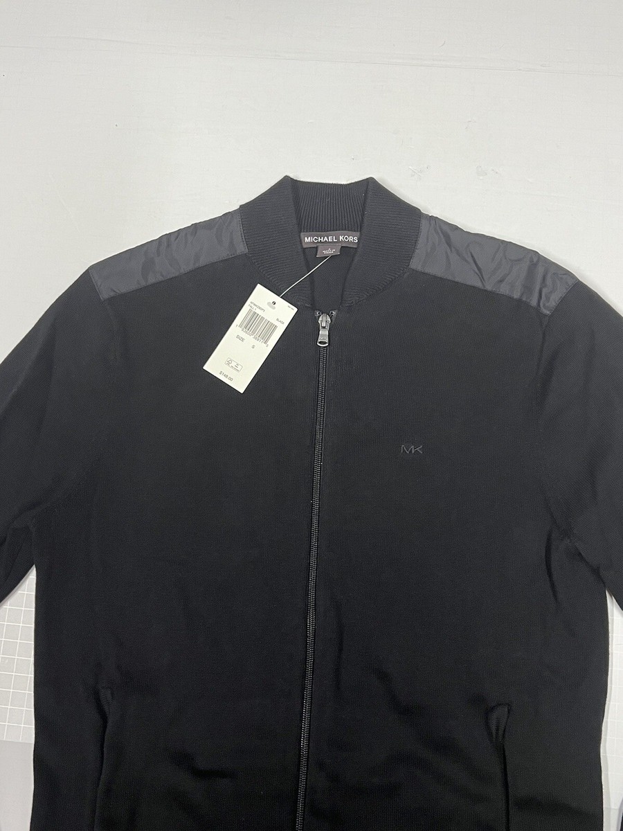 ニット・セーター MICHAEL KORS Men Sweater CF460F77AP001 Black NWT Michael Kors Men's Cotton Blend Pullover Crewneck Black