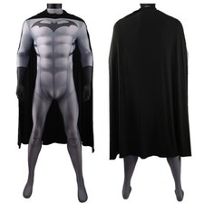 The Gray Batman Jumpsuit Superhero Cosplay Bodysuit Costume Halloween Adult Kids