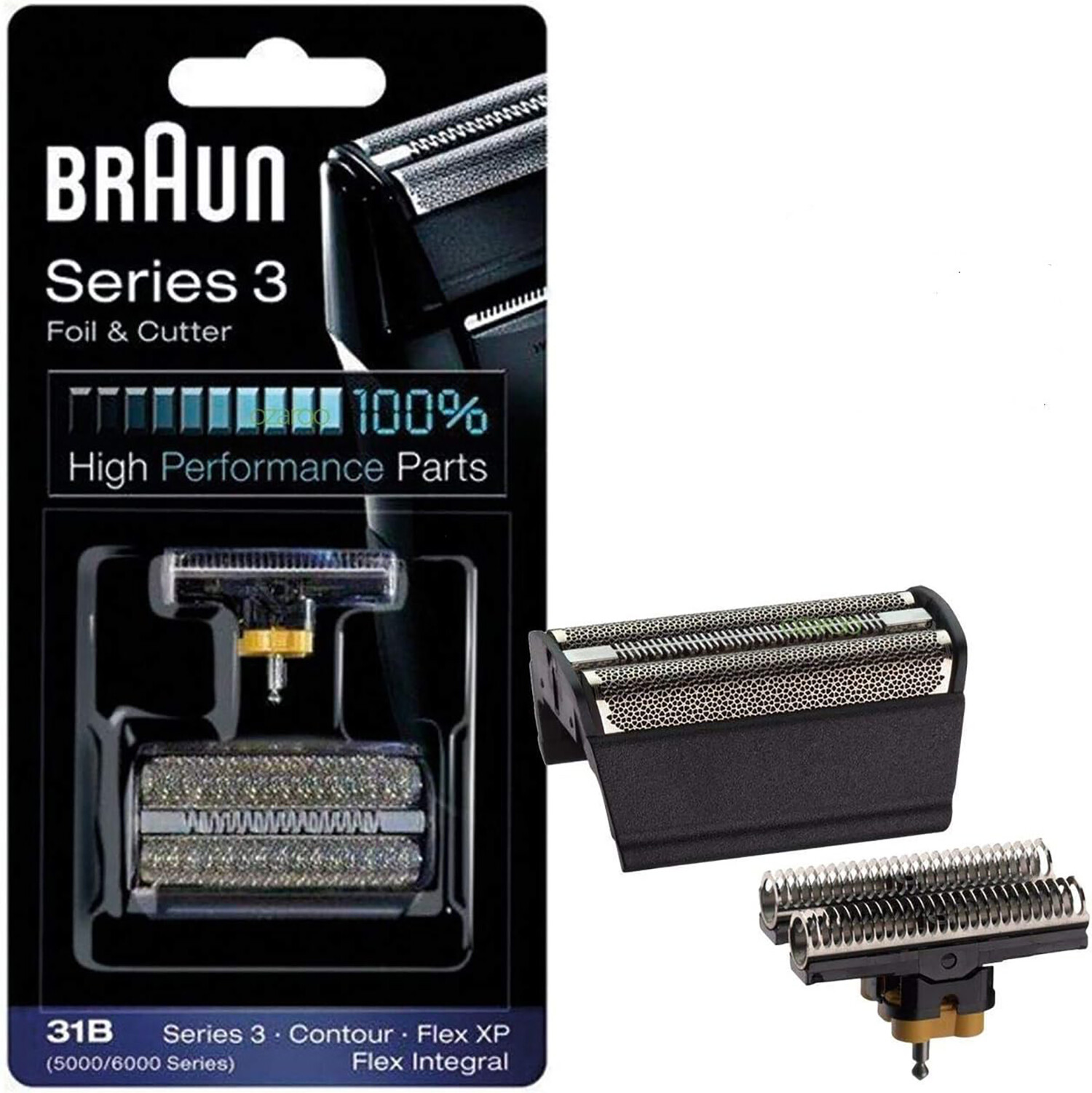 31B Braun Replacement Shaver Foil and Cutter Cassette Multi Black BLS Combi Pack
