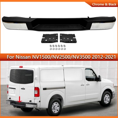 Rear Step Bumper w/o Sensor For 2012-2021 Nissan NV1500 NV2500 NV3500 Chrome