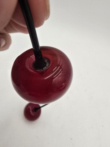 Vintage Italy Murano 2 PC Hand Blown Glass Cherries Cherry - Picture 7 of 10