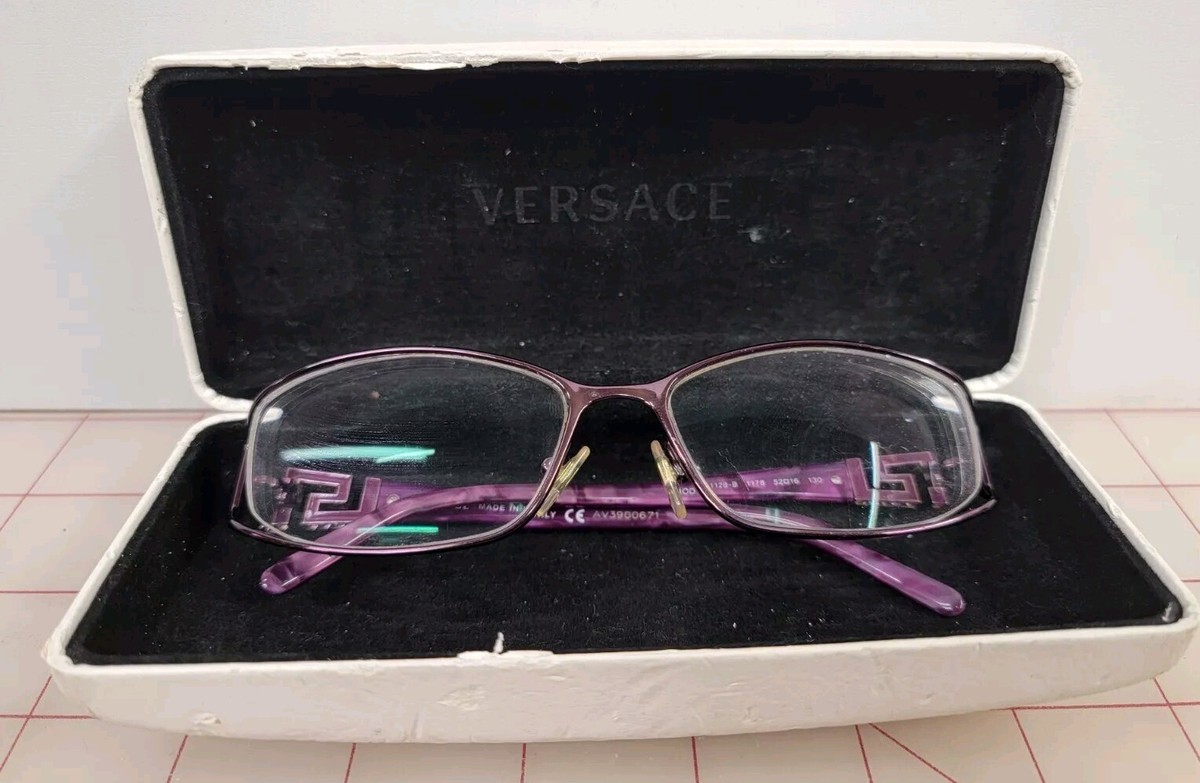Versace Eyeglass Frames MOD 1128-B 1178 Purple Rhinestones Italy