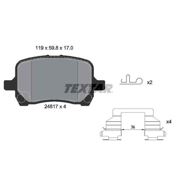 Textar Bremsbelagsatz, Scheibenbremse 2481701-image