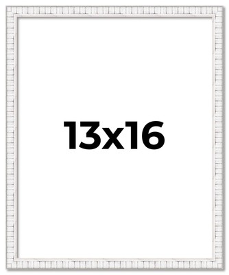 13x16 Frame White Real Wood Picture Frame Width 0.75 inches | Interior Frame Dep