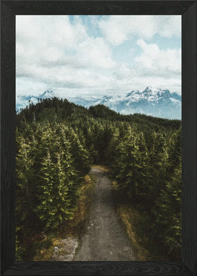 Wolke und Berg gerahmtes Wandbild Poster Leinwanddruck Bild