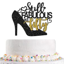 Still Fabulous at Fifty Cake Topper, 50th Birthday Cake Decor, Women's 50th B...