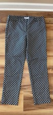Liz Claiborne Emma Ankle Pants Black/White Stretch Size 6 H2-40