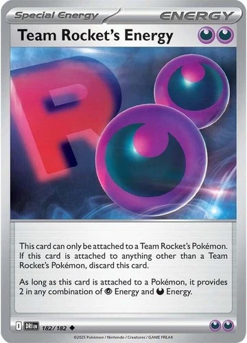 Team Rocket's Energy 182/182 Reverse Holo Pokemon TCG Destined Rivals NM