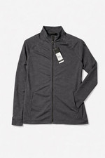 Adidas Womens Full Zip Jacket Size M Heather Charcoal Performance Track Gym new