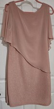 Chelsea Suite Sz 12 Lt Mauve Sleeveless Dress w Sheer Cape. Midi, Formal Wear.