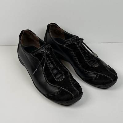 Paul Green Munchen Black Leather Suede Slip On Shoes Toggle Women US 7 UK 4.5