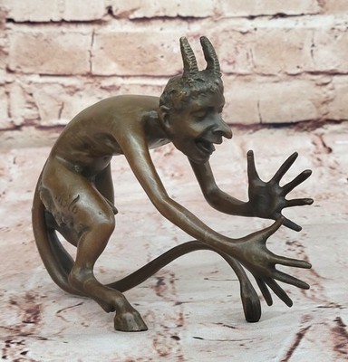 Large Satyr Chasing Nymph Bronze Statue Sculpture Figurine Figure Hot Cast Art