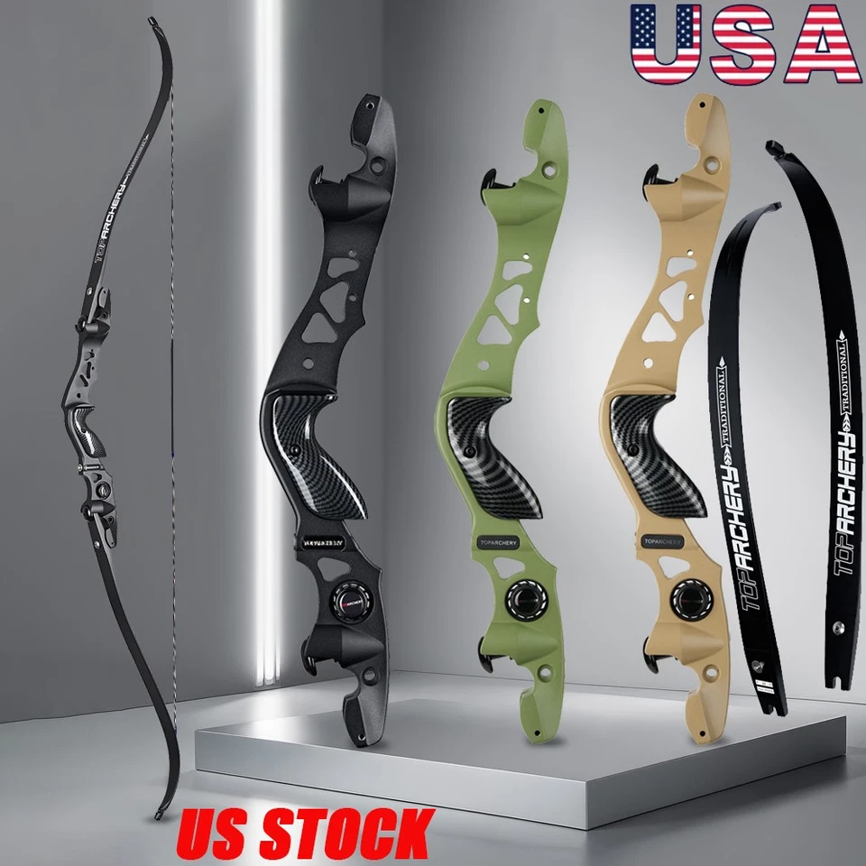 62" ILF Recurve Bow 25-60lbs Takedown 19'' Aluminum Riser Archery Hunting Shoot - Image 2 of 4