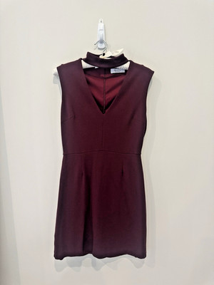 Bailey 44 Women Burgundy/ Purple Neck Choker  Sheath Dress Sz M Formal Party