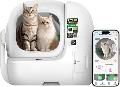 Purobot Max Pro 2 Ai-Camera Self Cleaning Cat Litter Box, Extra Large Opening 21