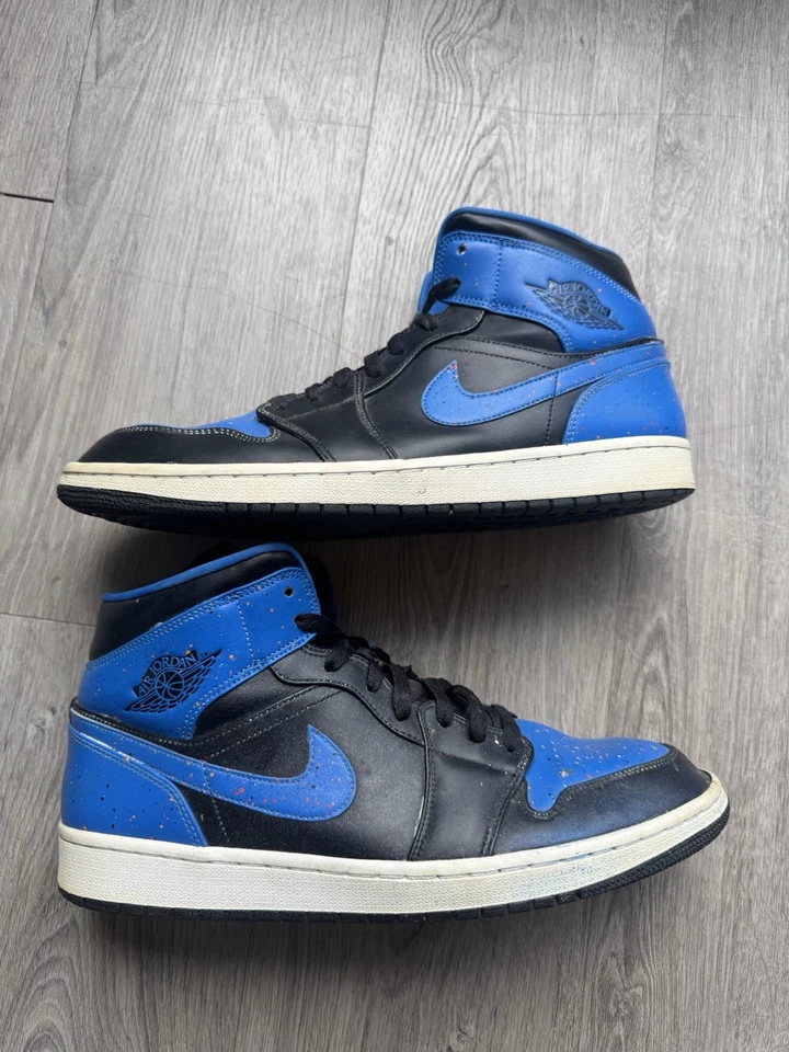 Jordan 1 Mid Royal Splatter 2018 | talla 13 para hombre EE. UU. | ¡ENVÍO RÁPIDO! Foto 2 de 4