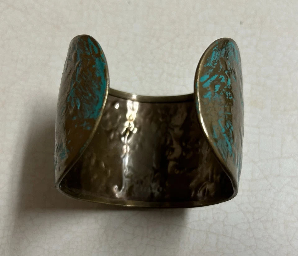 Gypsy Soul Feather Copper Brass Cuff Bohemian Style Signs Spiritual Custom - Image 3 of 4