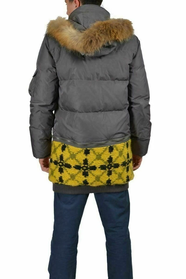 Chaqueta Parka Galliano Gris Desmontable Lana Tejida Parte Inferior Para Hombre US S IT 48 Foto 2 de 4