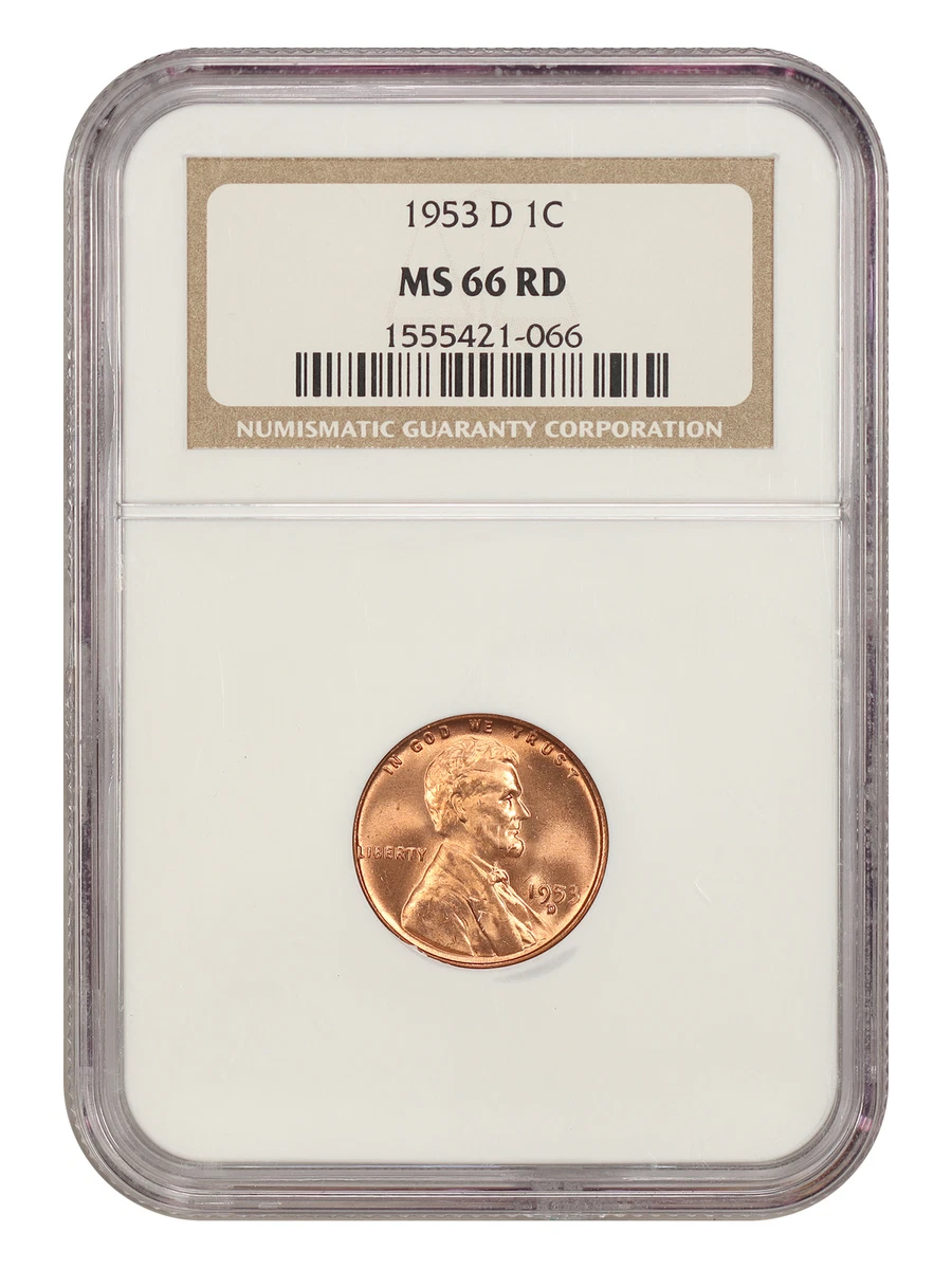 MS 66 Graded 1953 Lincoln Wheat US Small Cents (1909-1958) for