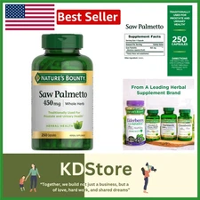 Nature's Bounty Saw Palmetto 250 Count Herbal Supplement For Men's Health