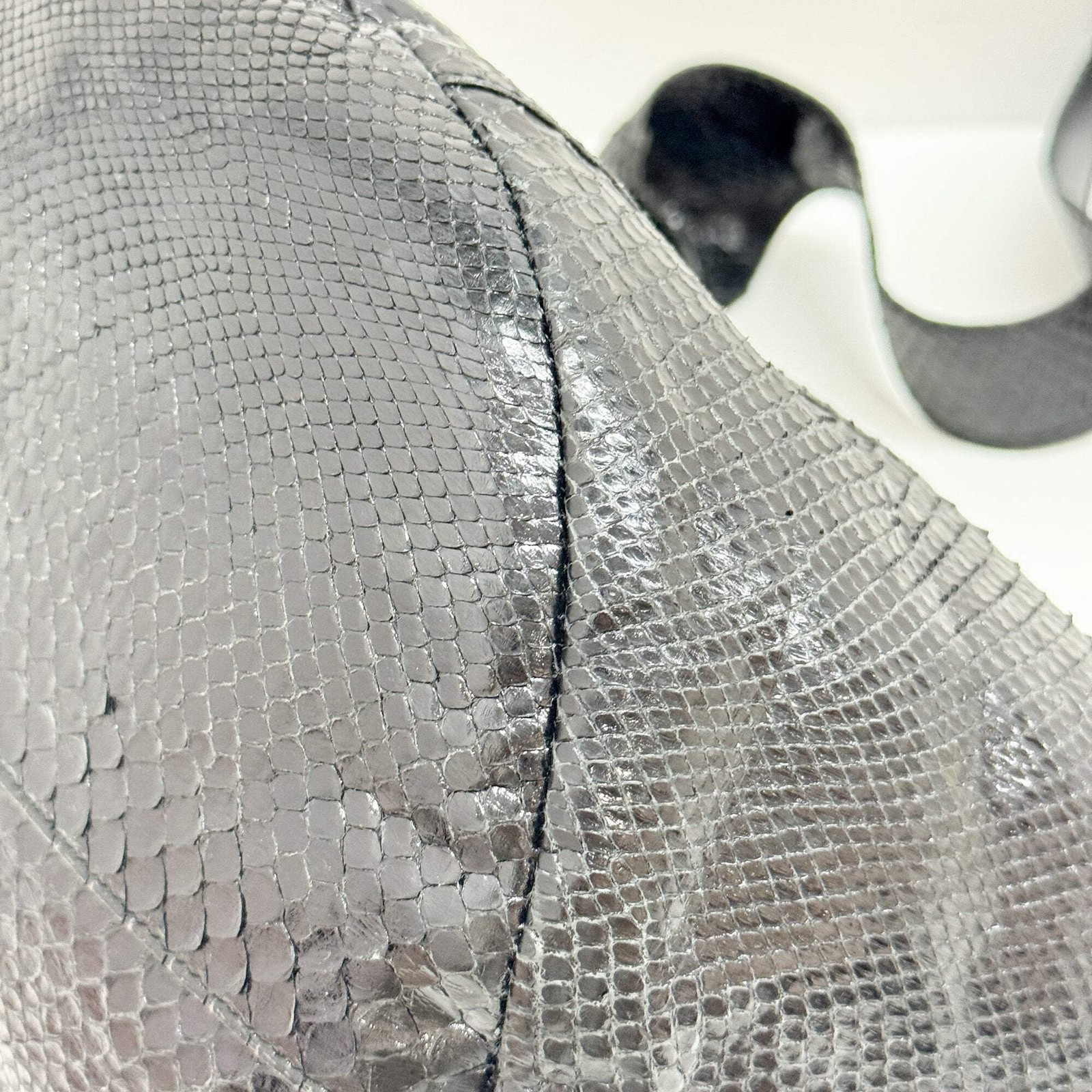 GUCCI Bamboo Black Python Embossed Leather Two Wa… - image 9