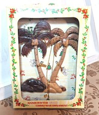 Wood Art 3D Palmtree Christmas Ornament Handcrafted By Paul Le (Le Family) 4.5"L