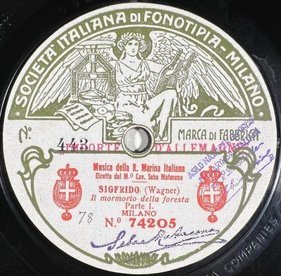 Seba Matacena: Sigfrido (Wagner) SELTENE SCHEIBE 78 RPM 12'' PHONOTIPIA 74205/06