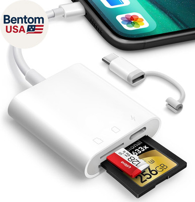 SD Card Reader for Iphone Ipad,  Digital Trail Camera SD Card Viewer with Dual S
