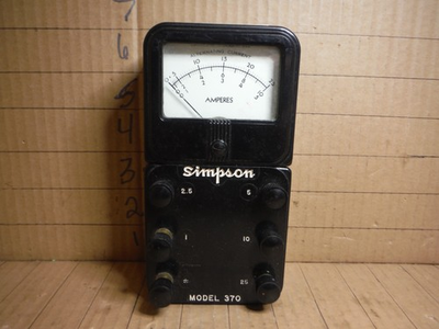 #ad vintage simpson 370 milliamperes meter tester $22.00