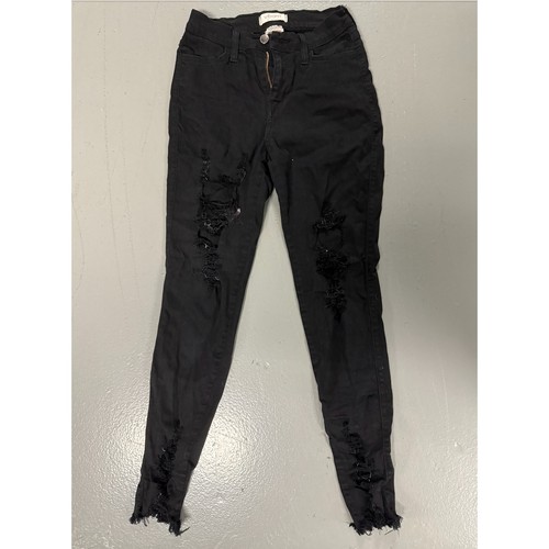 Vibrant MIU Black Ripped Skinny Jeans Size 5 Streetwear Stretch Preppy