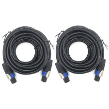 2 Pack 30Ft Pro Speakon to Speakon Cable, Pair 12AWG Patch Cords, Professional S