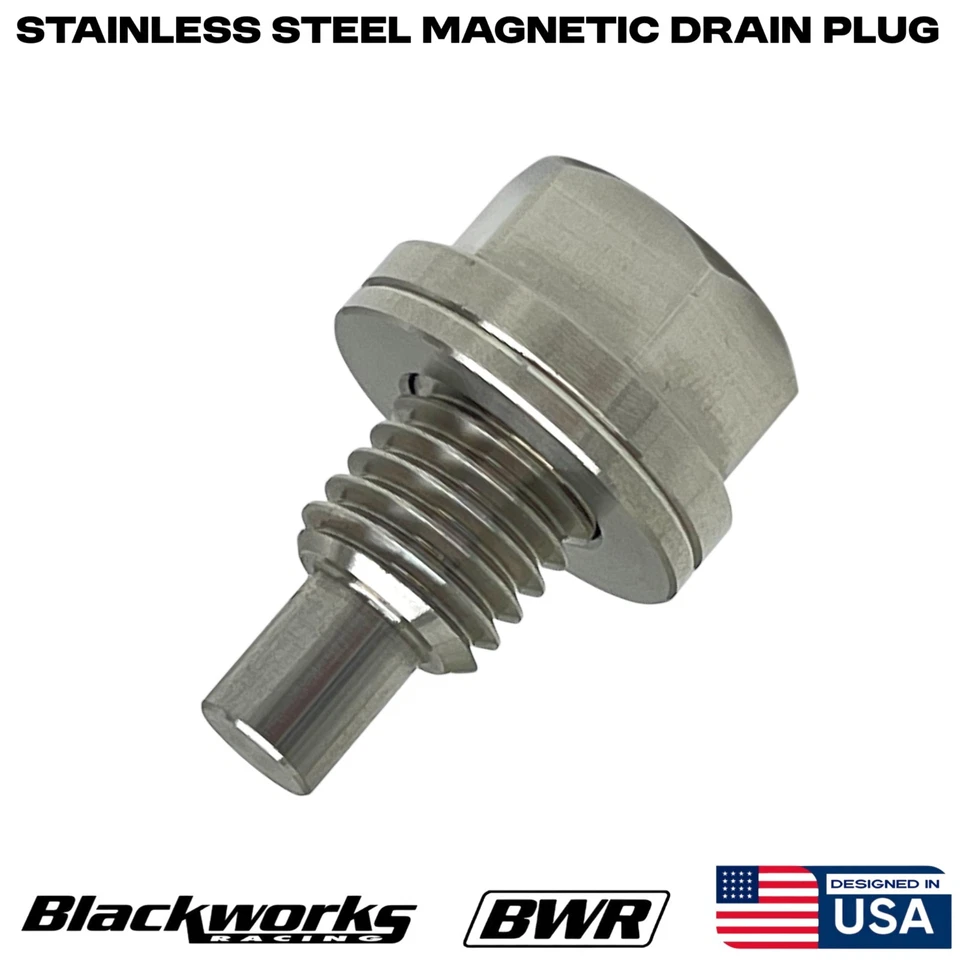 Lavadora de tapón de drenaje de aceite magnético de acero inoxidable Blackworks Racing EE. UU. M12x1,50 Foto 3 de 4