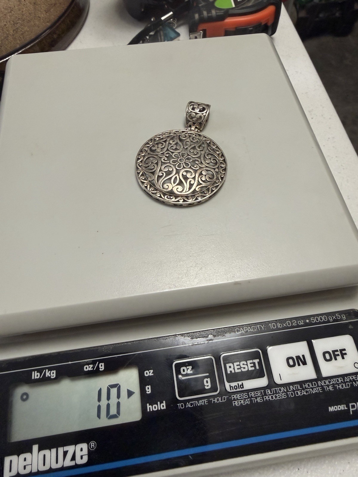 925 Sterling Silver Open Scrollwork Filigree Roun… - image 4