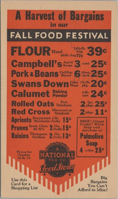 #ad 1932 National Tea Co Chicago IL Fall Food Festival Prices Campbell Soup Soap Ad $19.95