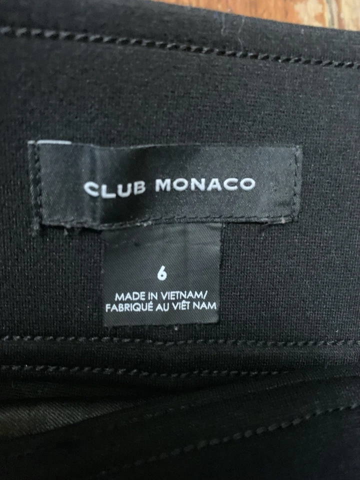 Calça Leggings Club Monaco Painel de Couro Vegano Falso Skinny Pull On - Preta - 6 EUA - Imagem 4 de 4