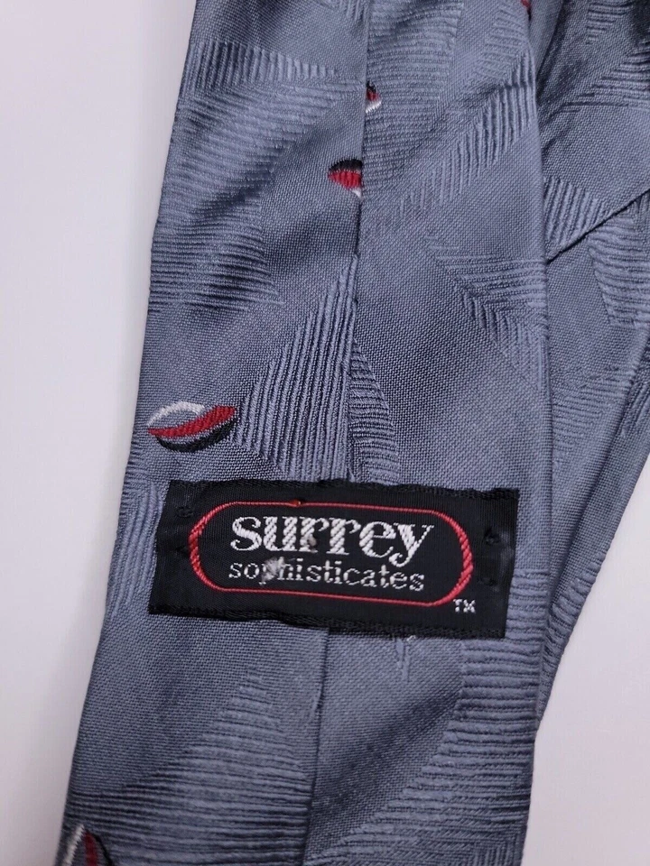 Gravata formal masculina Surrey Sophisticates 55"Lx2.5"W gravata cinza - Imagem 3 de 4